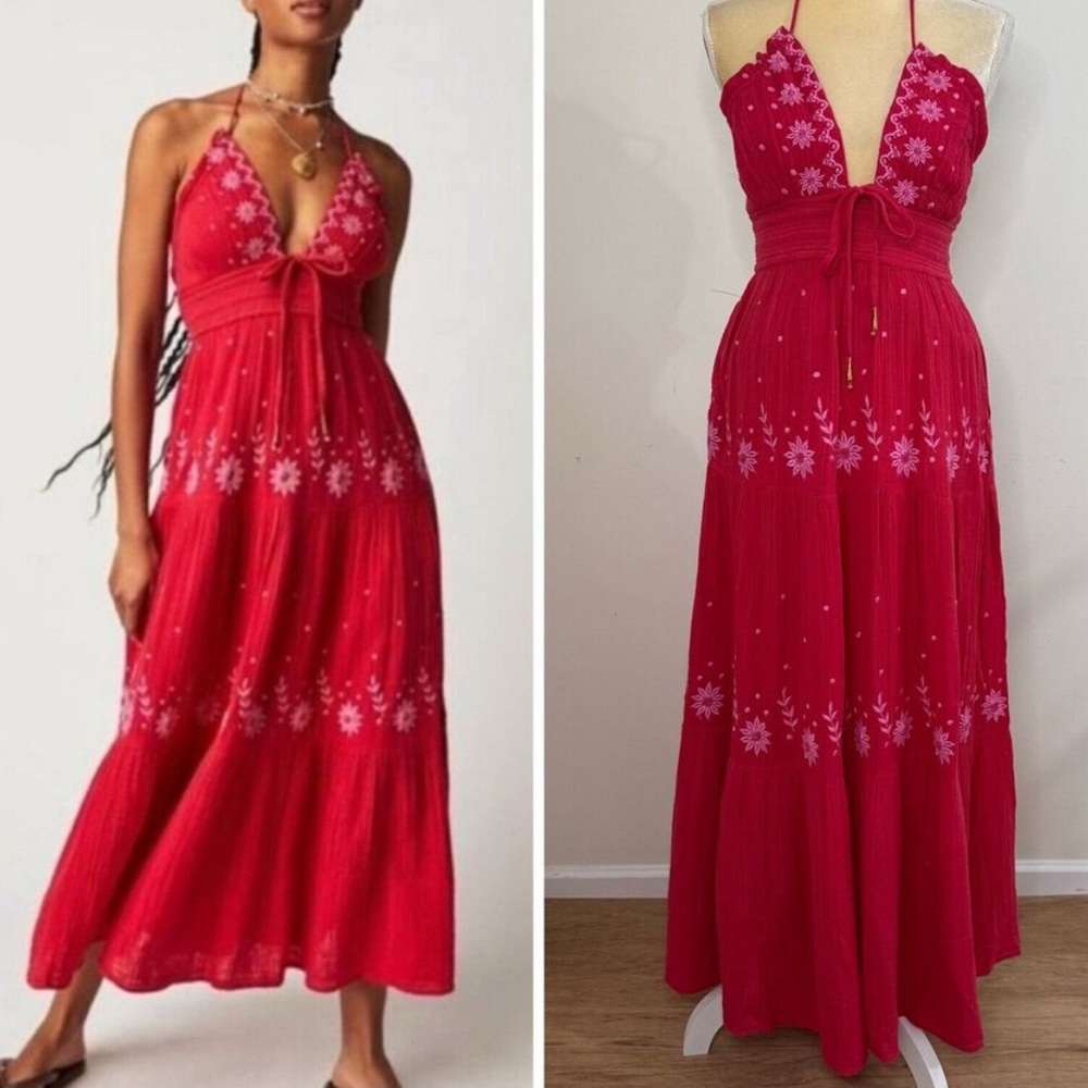 Free People Real Love Embroidered Maxi Dress